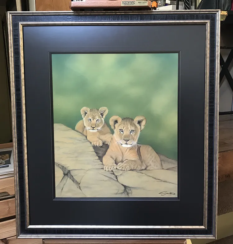 Framed and mounted with non reflecting glass and now on display in the Studio/Gallery Framed size 29in x 26in 