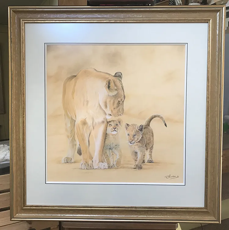 ORIGINAL framed and now on display in Studio Gallery Frame size 34in X 35in 