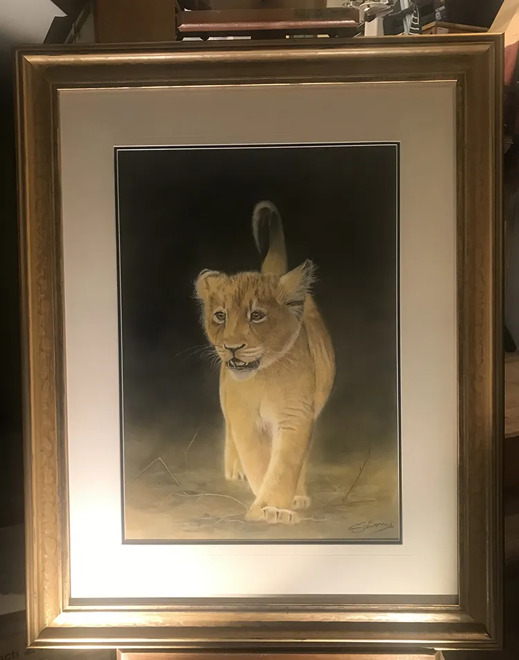 Original framed with a double mount and now on display in the Studio Gallery Frame size 28in X 35.6 inches