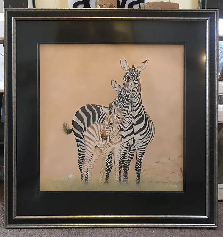  Framed, mounted and now ondisplay in the Studio Gallery Framed size 32 X 33 inches