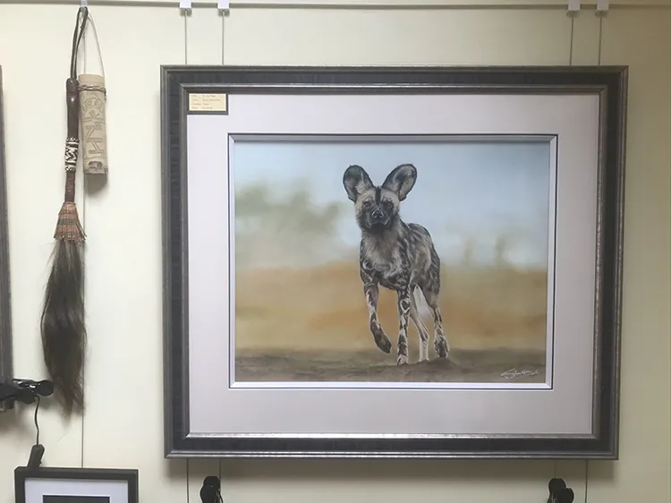 The framed sketch is currently on display in the Studio/Gallery Framed size 32in X 27in