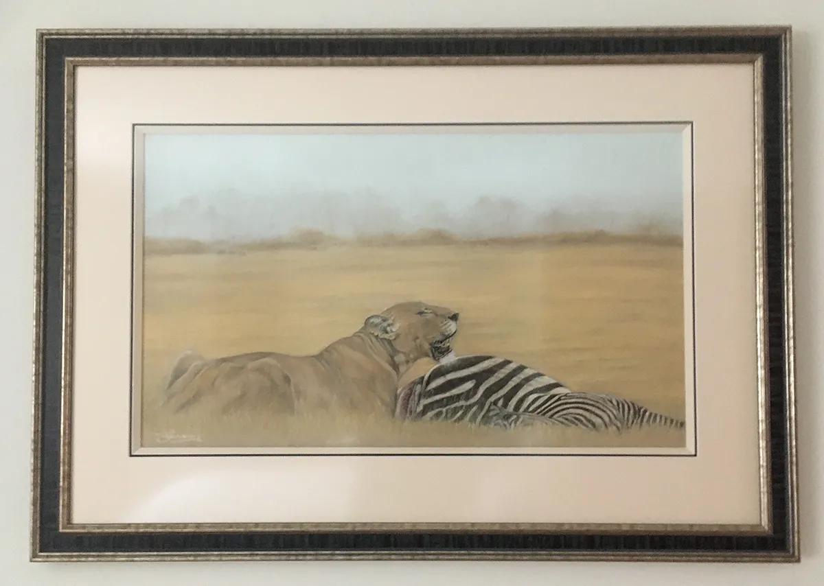 Beautifully framed by Framers Gallery and on display in the Studio/Gallery frame size 37in X 26in