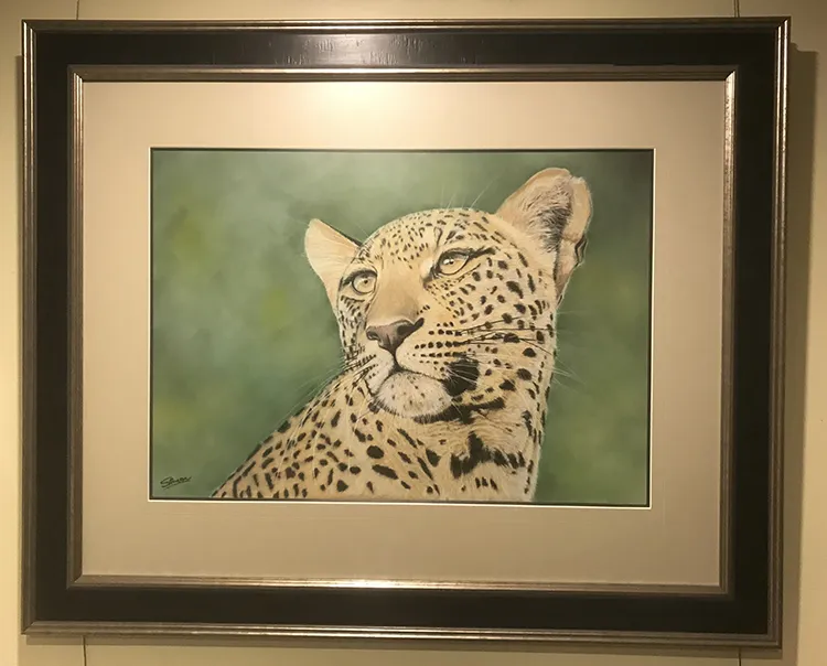 Framed, mounted and on display at the studio gallery